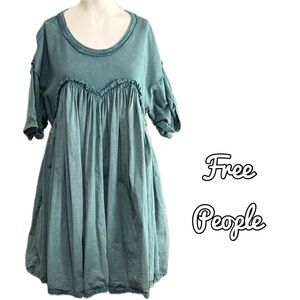 Free People Teal Catalina Mini Dress
